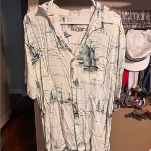 Vintage Scenic Print Men's Shirt